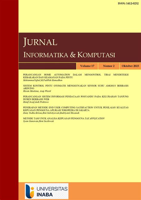 Vol 17 No 2 2023 Jurnal Informatika Dan Komputasi Volume 17 No 2 Oktober 2023 Jurnal