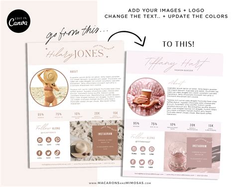 Instagram Media Kit Examples • Macarons And Mimosas