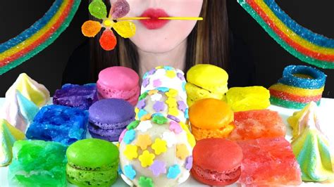 Asmr Rainbow Food Party Eating Sounds Mukbang Gummy Kohakuto