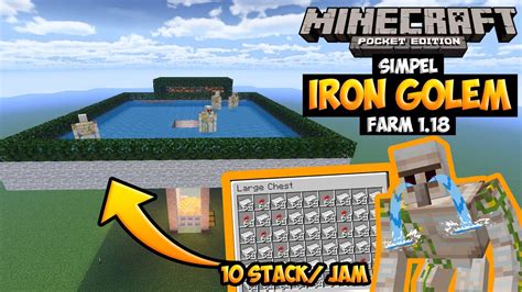 TUTORIAL CARA MEMBUAT IRON GOLEM FARM TERBARU DI MCPE VERSI 1 18 EASY