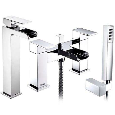 Deva Sparkle Chrome Bath Shower And Basin Mixer Taps Pack Set Bathroom From Taps Uk