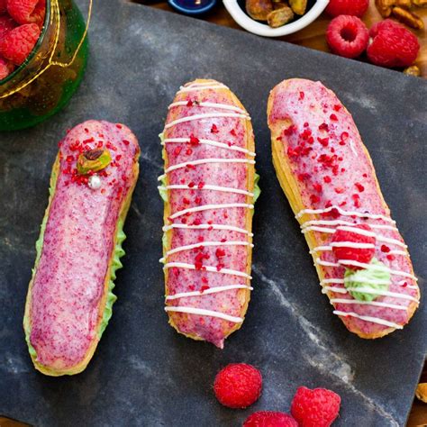 Raspberry Pistachio Eclair Recipe Video Tatyanas Everyday Food