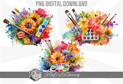 Watercolor Artist Paint Pallet Design Graphic by ArtbyCrystalJennings ...