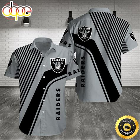 Nfl Las Vegas Raiders Silver Black Hawaiian Shirt