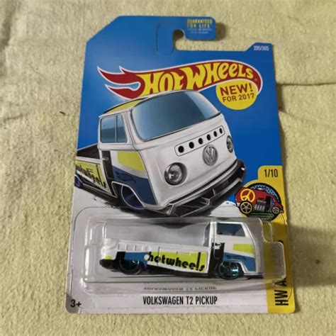 2017 HOT WHEELS 295 HW Art Cars Volkswagen T2 Pickup Blanc EUR 3 91