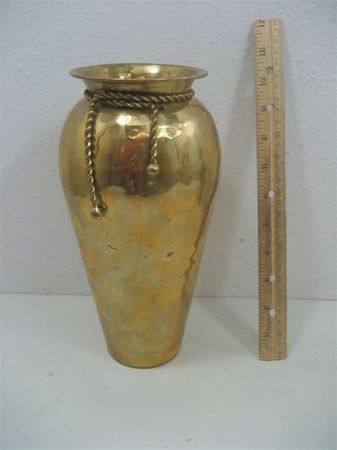 Hosley International Vintage Solid Brass Vase Made In India Intricate Details On Ebid United