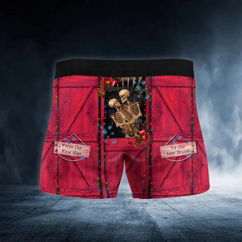 From Our First Kiss Till Our Last Breath Couple Love Skull Boxer Briefs Men Underwear Skull