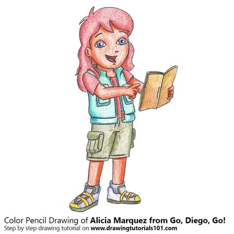 How to Draw Alicia Marquez from Go, Diego, Go! (Go, Diego, Go!) Step by ...