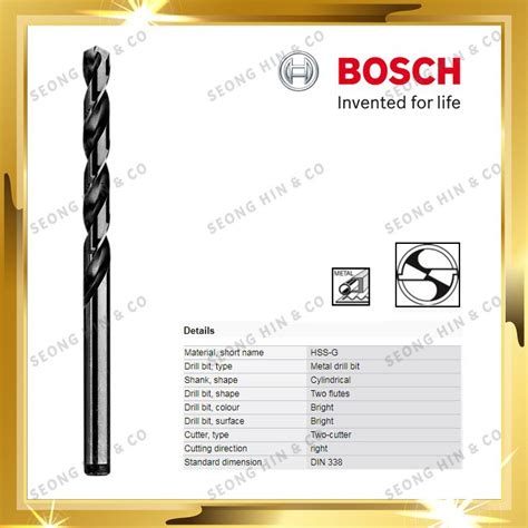 Genuine Bosch Hss G Metal Drill Bit 1 0mm 10 0mm Shopee Malaysia