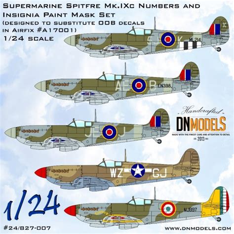 Supermarine Spitfire Mk IXc Insignia Paint Masks For Airfix A17001