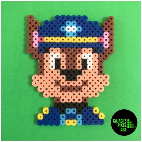 CAJAGI S PIXEL ART Chase From Paw Patrol Perler Bead Disney Perler