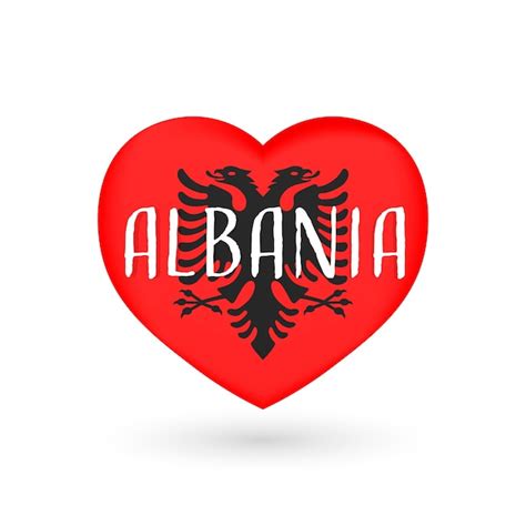 Premium Vector Heart Symbol Flag Of Albania Vector Illustration