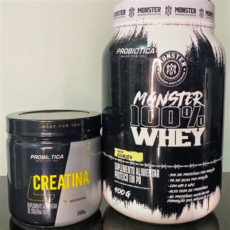 Kit Probiotica Whey Monster Creatina Probiotica G