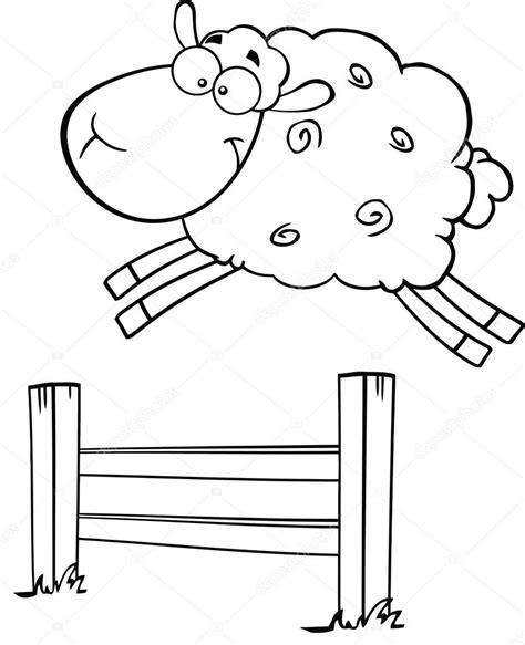 Sheep Jumping Over The Fence. — Stock Vector © HitToon #61068211