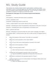 M1 GOVT Docx M1 Study Guide The Instructor Has Created A Study