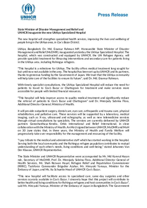 Document Press Release English State Minister Of Disaster