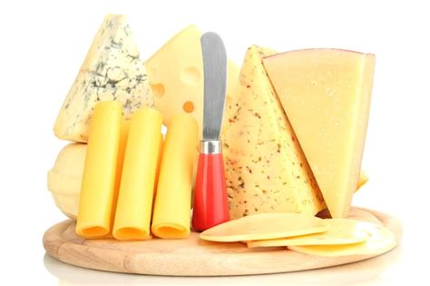 Premium Photo | Various types of cheese isolated on white