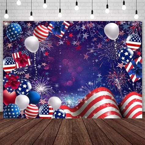 7x5ft Independence Day Backdrop Fireworks Us Flag Veterans Day