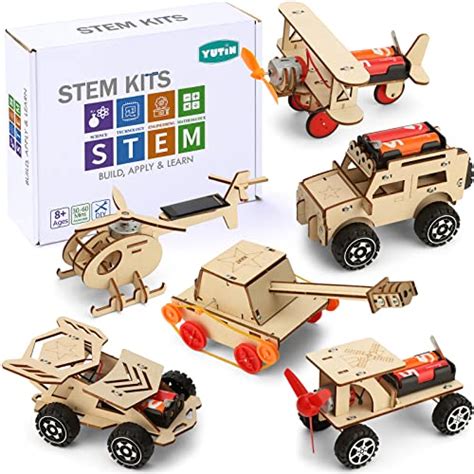 6 In 1 Stem Building Kits For Kids Wooden Car Model Kit For Boys To
