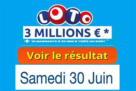 Résultat LOTO FDJ tirage du Samedi 30 Juin 2018 En Ligne