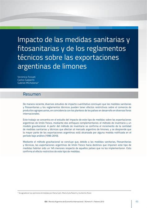 Pdf Impacto De Las Medidas Sanitarias Y Fitosanitarias Y De