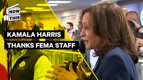 Kamala Harris Visits Fema Staff Responding To Hurricane Helene Youtube