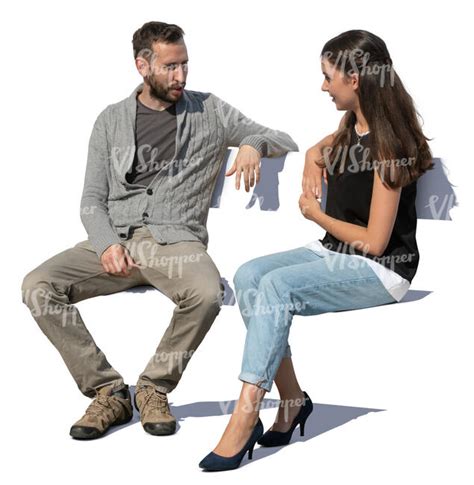 Man And Woman Sitting Outside And Talking Vishopper