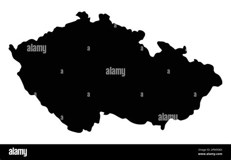 Czech Republic Black Silhouette Map Stock Vector Image Art Alamy