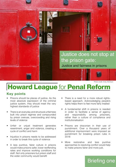 The Howard League Justice Does Not Stop At The Prison Gate Briefing One