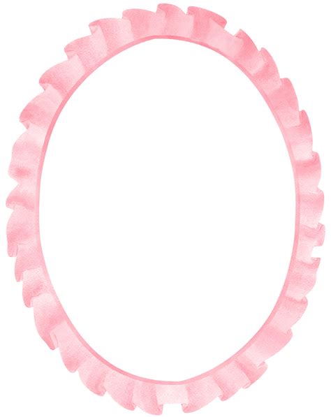 Pink Coquette Frame Oval Shape Aesthetic Watercolor 36134163 Png