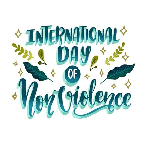 Free Vector | International day of non violence lettering