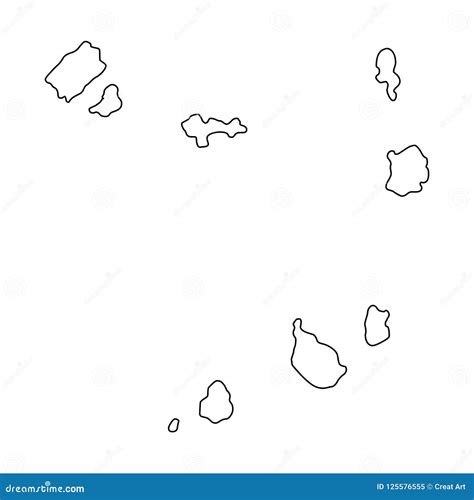 Cape Verde Outline Map Vector Illustration Stock Vector Illustration