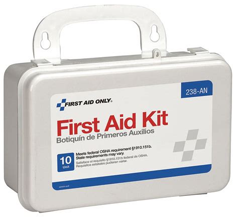 FIRST AID ONLY First Aid Kit, Kit, Plastic, Industrial, 10 People ...