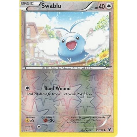 Pokemon Trading Card Game Swablu Reverse Holo Xy Roaring