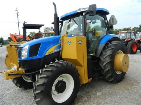 2007 New Holland T6070 4x4 Farm Tractor Wside Boom Mower