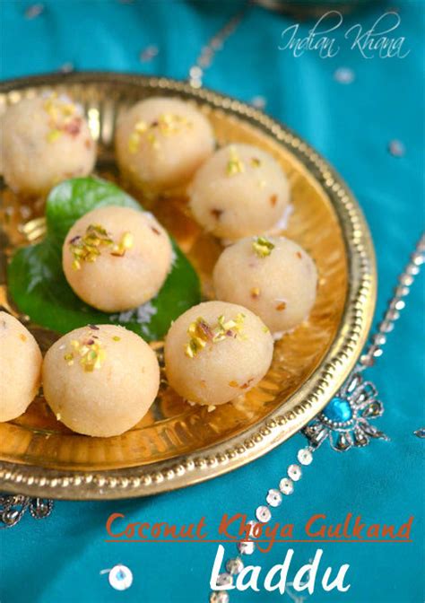 Coconut Khoya Gulkand Ladoo Laddu Recipe Diwali Sweets Recipes