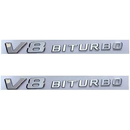 Amazon Pair Chrome Flat Letters V Biturbo Fender Emblems Badges