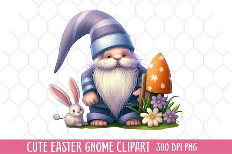 Cute Easter Gnome Sublimation Clipart Graphic By CraftArt Creative