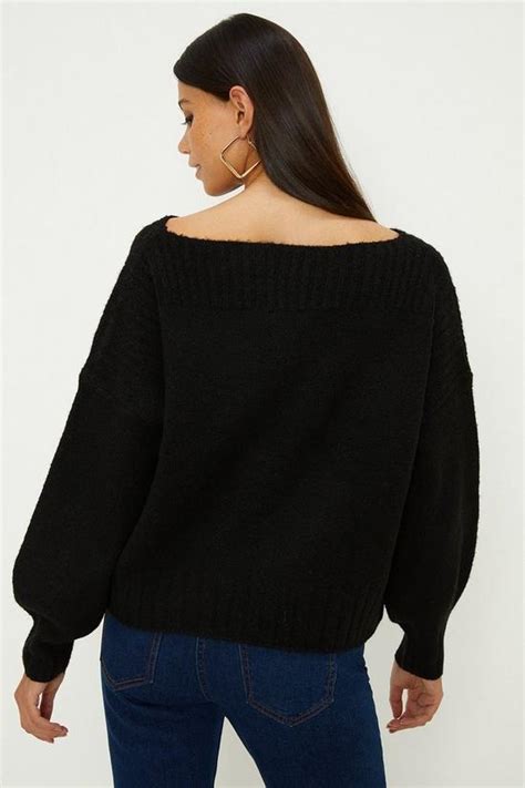 Jumpers And Cardigans Cosy Slash Neck Jumper Oasis