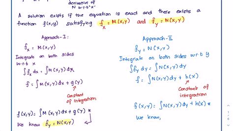 Exact Differential Equations Youtube