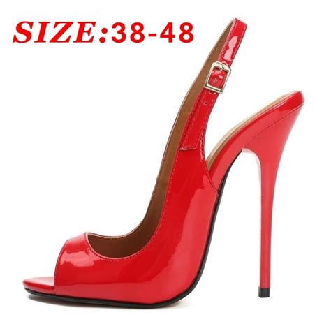 New Summer Heeled Sandal Women Shoes High Heels Sandals Women Peep Toe Back Strap Sexy Black Red