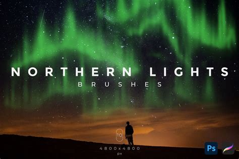 Northern Lights Brushes For Procreate And Photoshop Design Cuts