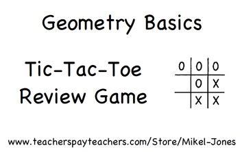 Geometry Basics Tic Tac Toe Activity By Mikel Jones Tpt