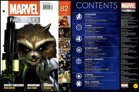 Marvel Fact Files Eaglemoss Rocket Raccoon Front Cover Only