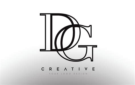 DG dg letter design logo logotype icon concept with serif font and ...