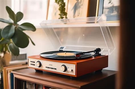 Premium Photo | Vintage Vinyl Record Player in Stylish Home Interior