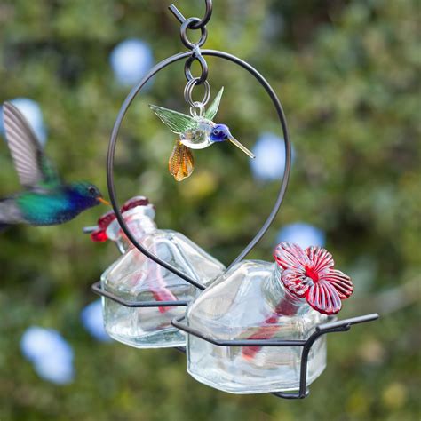 Bouquet 2 Deluxe Glass Hummingbird Feeder Yard Envy