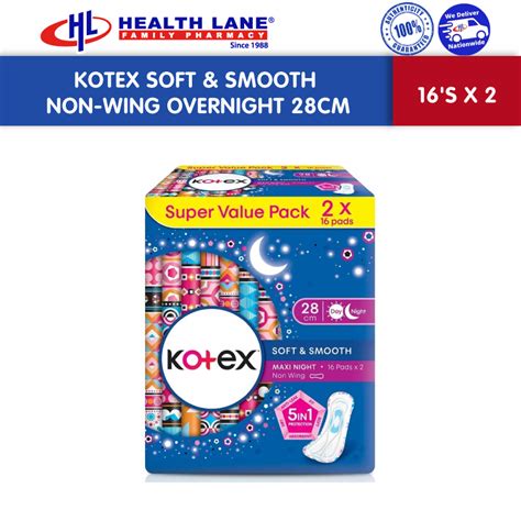 Kotex Soft Smooth Non Wing Overnight Cm S X Shopee Malaysia