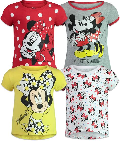 Disney Minnie Mouse 4 Pack Short Sleeve Graphic T Shirt Clothing