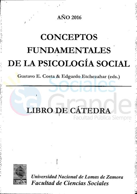 Libro De Catedra Psico Social Psicolog A Social Studocu